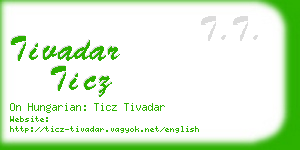 tivadar ticz business card